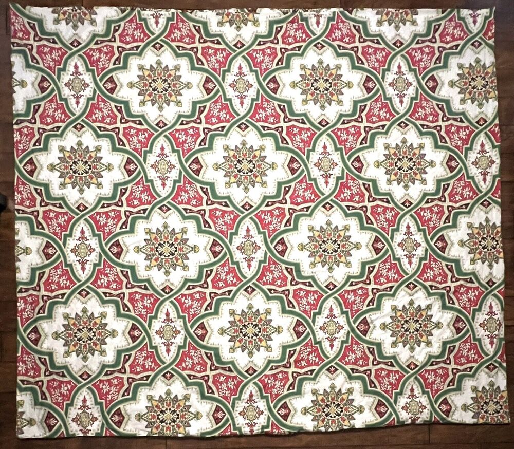 Pottery Barn King Duvet Cover ASHTON Organic Cotton White Hot Pink Green Boho